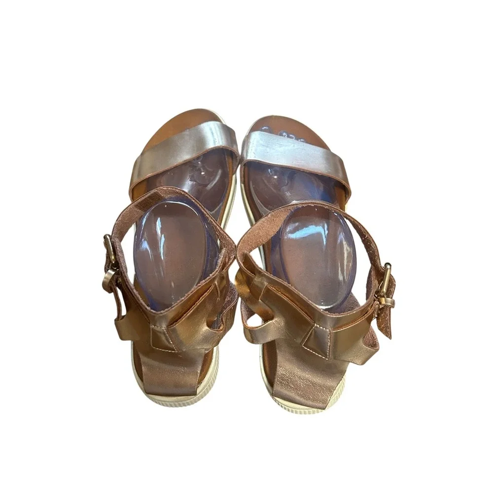 MIA Rose Gold Ankle Strap Platform Sandals‎ Women's Size 11 Summer Casual Chic
